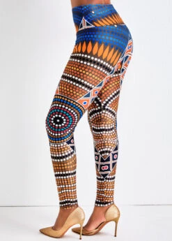 Multi Color Tribal Print High Waisted Leggings -Modlily Shop 323129 P 16740917086843