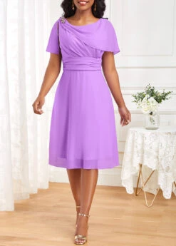 Light Purple Layered Sleeveless Round Neck Dress -Modlily Shop 325744 P 16799180966393