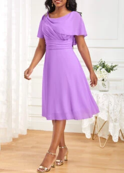 Light Purple Layered Sleeveless Round Neck Dress -Modlily Shop 325744 P 16799180969582