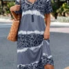 Grey Leopard H Shape Short Sleeve Dress -Modlily Shop 326046 P 16764559930310