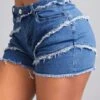 Patchwork Skinny Pocket Zipper Fly Denim Shorts