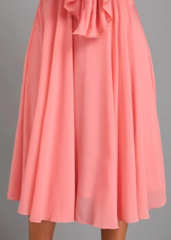 Dusty Pink Bowknot Sleeveless V Neck Dress -Modlily Shop 326688 P 16777552001124
