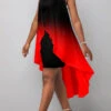 Red Layered Ombre High Low A Line Dress -Modlily Shop 327371 P 1680082190649