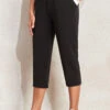 Black Pocket Regular Drawastring High Waisted Pants -Modlily Shop 327486 P 16805996677030