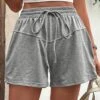 Stretch Grey Drawstring High Waisted Shorts -Modlily Shop 327854 P 16818028280440