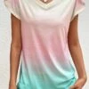 Light Pink Ombre Short Sleeve T Shirt -Modlily Shop 327981 P 16809222266600
