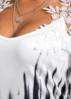 Black Patchwork A Line Short Sleeve Dress -Modlily Shop 328339 P 16796523430304