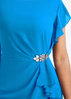 Sky Blue Ruffle Short Sleeve Bodycon Dress 13 Sky Blue Ruffle Short Sleeve Bodycon Dress -Modlily Shop 328885 P 16782742807615