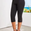 Black Patchwork Skinny Elastic Waist High Waisted Pants