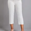 White Pocket Elastic Waist High Waisted Pants -Modlily Shop 329145 P 16795417680620