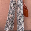 Navy Bowknot Floral Print Elastic Waist Pants -Modlily Shop 329147 P 1678689531770