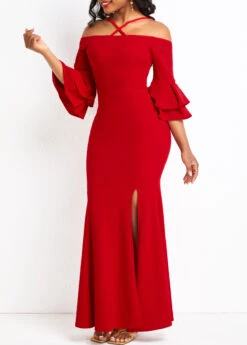 Red Criss Cross Bodycon Maxi Dress 9 Red Criss Cross Bodycon Maxi Dress -Modlily Shop 329483 P 16802625167652