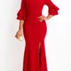 Red Criss Cross Bodycon Maxi Dress -Modlily Shop 329483 P 16802625169420