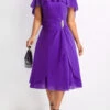 Purple Lightweigh A Line Short Sleeve Dress -Modlily Shop 329518 P 16792792500310