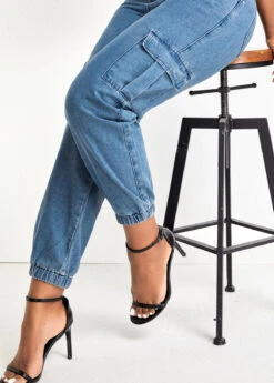 Denim Blue Pocket Jogger Zipper Fly Pants 10 Denim Blue Pocket Jogger Zipper Fly Pants -Modlily Shop 329576 P 16807809928604