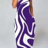 Purple Criss Cross Geometric Print Maxi Dress -Modlily Shop 329596 P 1683365704398