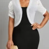 White Ruched Short Sleeve Open Front Coat -Modlily Shop 329715 P 16808512156450