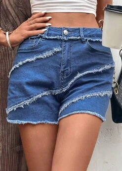 Pocket Patchwork Regular Button Fly Denim Shorts 13 Pocket Patchwork Regular Button Fly Denim Shorts -Modlily Shop 330004 P 16818069992575