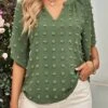 Green Split Half Sleeve T Shirt -Modlily Shop 330009 P 1679641916917
