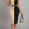 Black Split Sleeveless Scoop Neck Bodycon Dress -Modlily Shop 330258 P 16811816951783