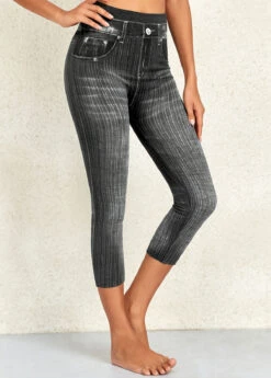 Dark Grey Marl High Waisted Capri Leggings -Modlily Shop 330337 P 16800881933732