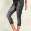 Dark Grey Marl High Waisted Capri Leggings -Modlily Shop 330337 P 16800881939850