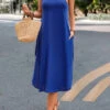 Dark Blue Circular Ring O Shape Sleeveless Dress -Modlily Shop 330559 P 16843936550542