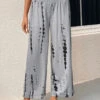 Grey Smocked Graffiti Print Elastic Waist Pants -Modlily Shop 331069 P 16831819651070