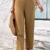 Light Camel Button High Waisted Pants 2 Light Camel Button High Waisted Pants -Modlily Shop 331268 P 1680769476279