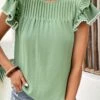 Light Green Patchwork Short Sleeve T Shirt