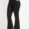 Black Pocket Flare Leg Elastic Waist Pants -Modlily Shop 331394 P 16820714771060