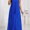 Royal Blue Patchwork Ankle Length Sleeveless Jumpsuit -Modlily Shop 332084 P 16871378230930