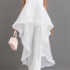 White Tie Ankle Length Sleeveless Top And Pants -Modlily Shop 332165 P 16836313324530