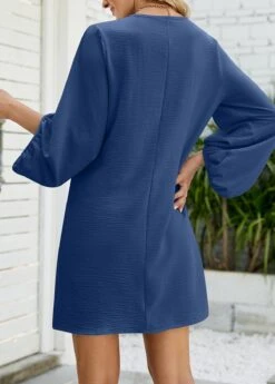 Navy Lightweight Short H Shape Dress -Modlily Shop 332648 P 1682325402516