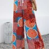 Multi Color Drawstring Tribal Print Drawastring Pants -Modlily Shop 332672 P 16853383551030