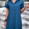 Peacock Blue Pocket Shift Dress -Modlily Shop 332715 P 16844988173270
