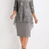 Light Grey Lace Layered Two Piece Dress -Modlily Shop 333058 P 16853300024340