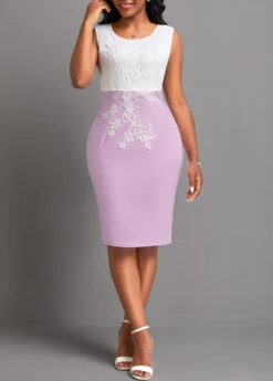 White Patchwork Round Neck Dress And Half Sleeve Cardigan -Modlily Shop 333435 P 16863148812454