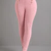 Pink Button Skinny Elastic Waist High Waisted Pants 1 Pink Button Skinny Elastic Waist High Waisted Pants -Modlily Shop 333480 P 16838868561990