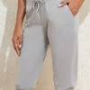 Grey Pocket Drawastring High Waisted Jogger Pants -Modlily Shop 333744 P 16850914167140