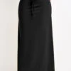 Black Pocket A Line Drawastring Maxi Skirt -Modlily Shop 334288 P 16843227980100
