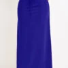 Purplish Blue Pocket A Line Drawastring Maxi Skirt