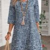 Navy Lightweight Ditsy Floral Print Dress -Modlily Shop 334515 P 16867421936600
