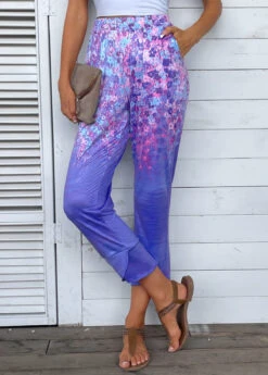 Multi Color Pocket Ditsy Floral Print Jogger Pants -Modlily Shop 334573 P 16876920587513