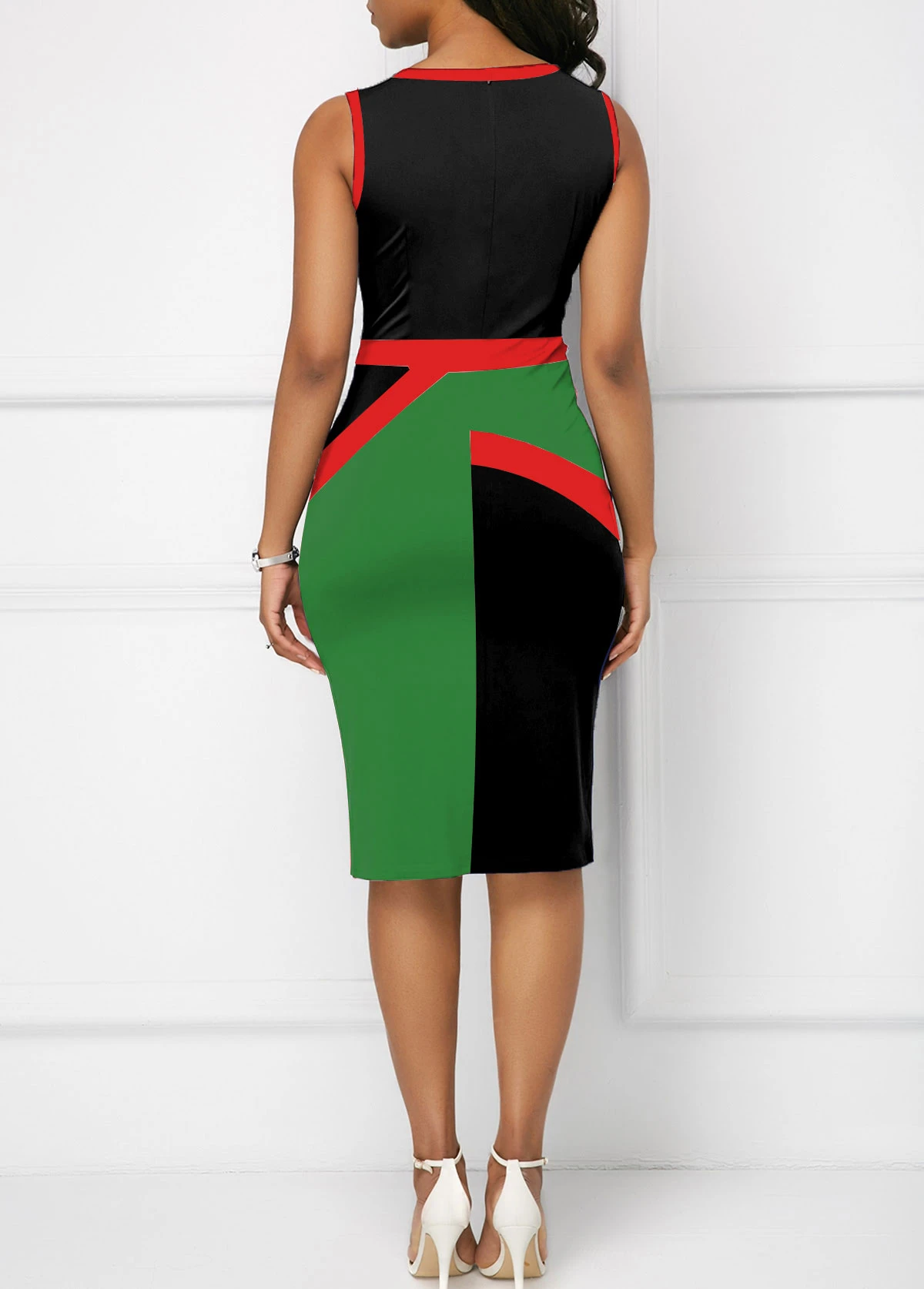 Black Split Sleeveless Round Neck Dress 4 Black Split Sleeveless Round Neck Dress - Image 2