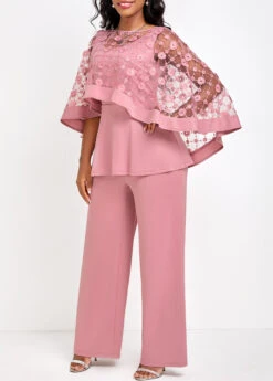 Long Three Quarter Length Sleeve Jumpsuit And Cardigan -Modlily Shop 334771 P 16889877370392