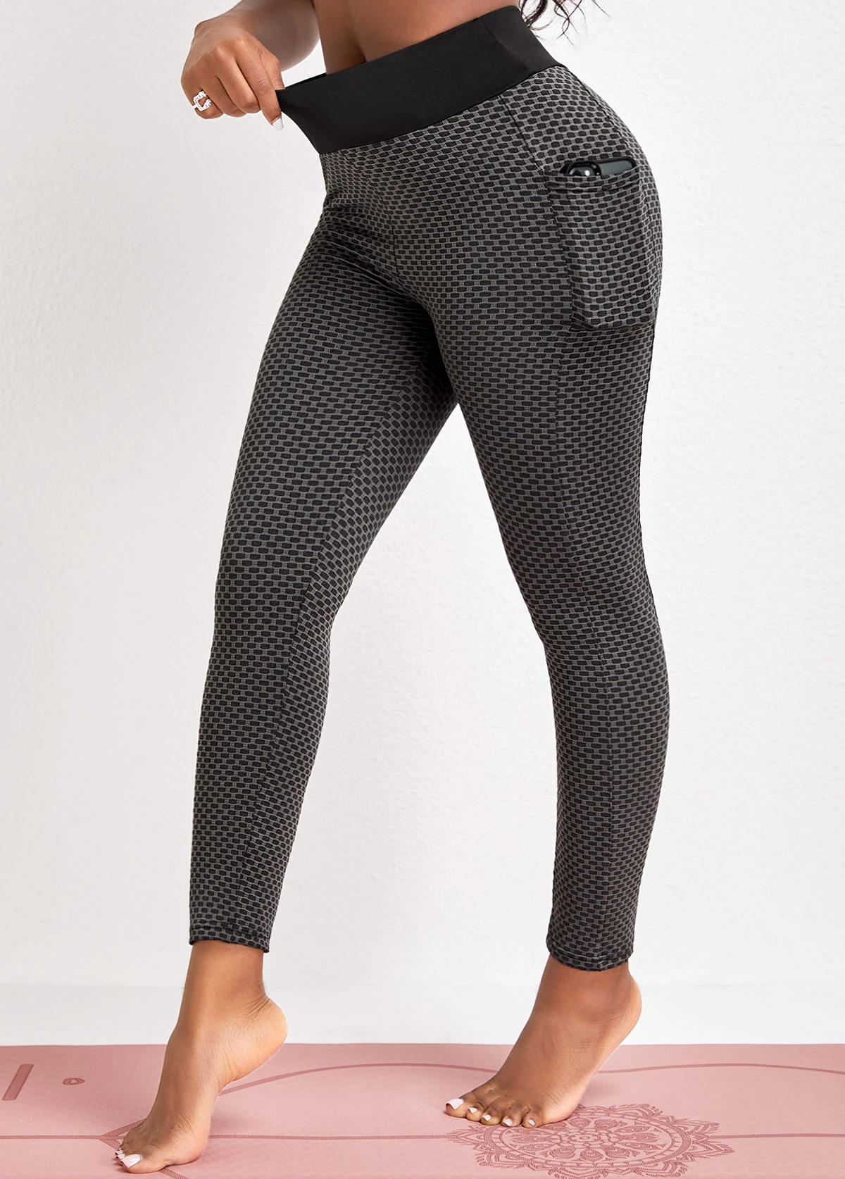 Black Pocket Skinny Elastic Waist High Waisted Pants 6 Black Pocket Skinny Elastic Waist High Waisted Pants - Image 4