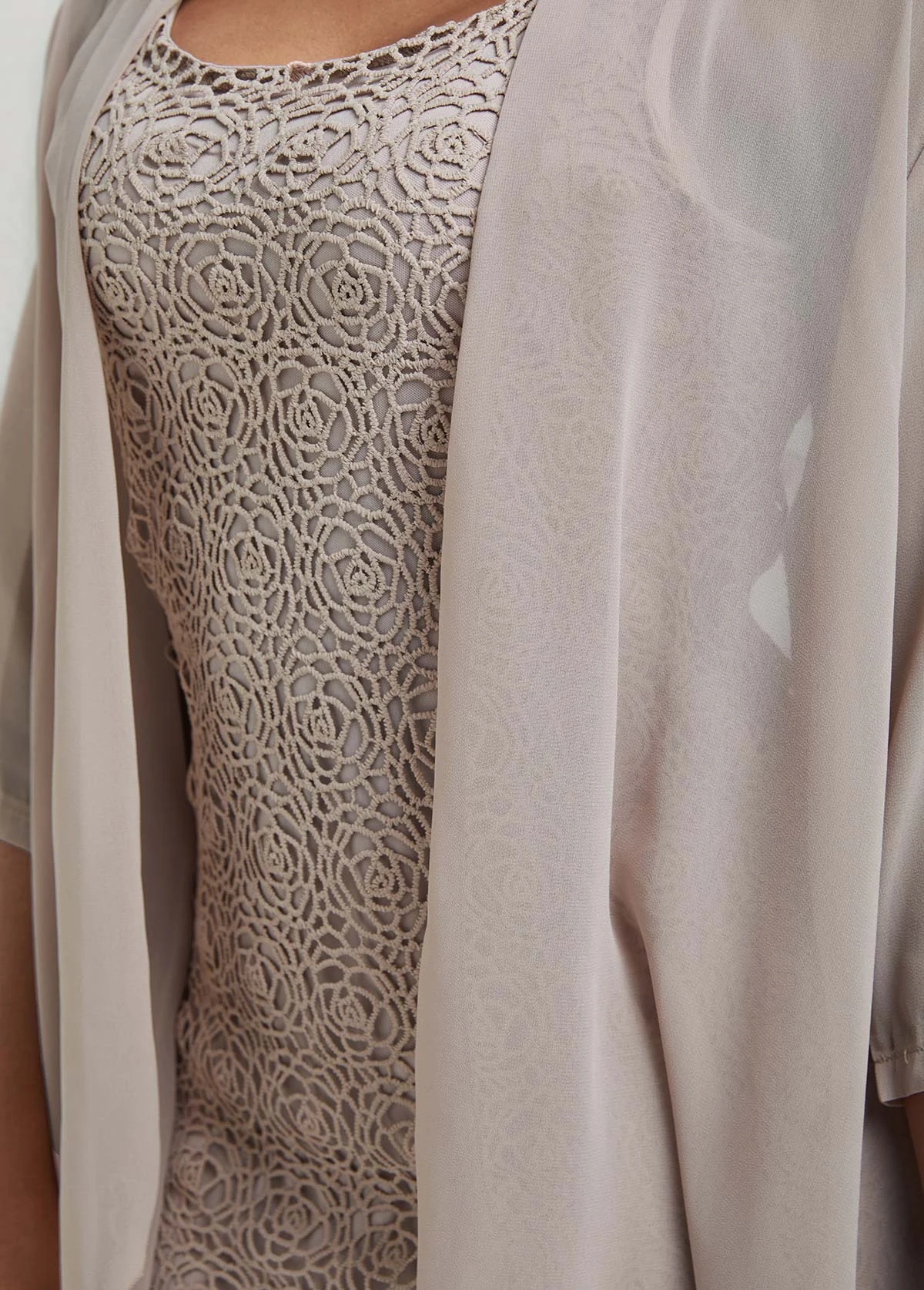 Skin Color Two Piece Dress And Cardigan 7 Skin Color Two Piece Dress And Cardigan - Image 5