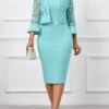 Mint Green Two Piece Dress And Cardigan 2 Mint Green Two Piece Dress And Cardigan -Modlily Shop 335783 P 16957213112433