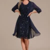 Navy Lace Sequin Shift Dress And Cardigan -Modlily Shop 335838 P 16950045501030